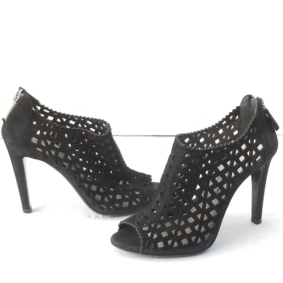 Prada cutout Black booties heels